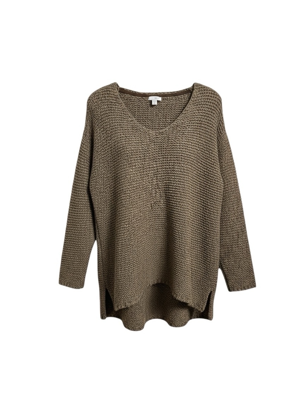 Women's V-Neck Knit Sweater in Taupe